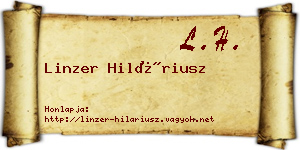 Linzer Hiláriusz névjegykártya